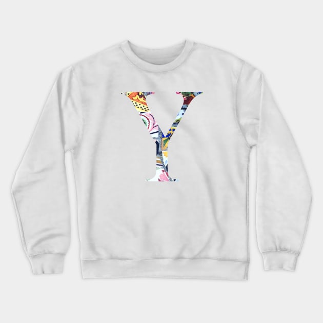 Barcelona Gaudi Mosaic Upsilon Greek Sorority Letter Crewneck Sweatshirt by aterkaderk